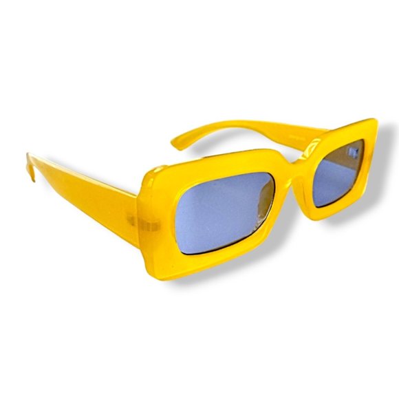 UO Margot chunky oversized rectangular yellow square sunglasses NEW - Picture 6 of 7